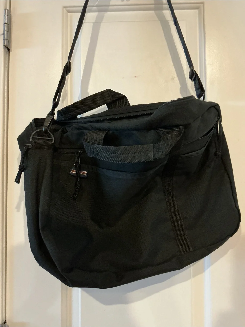 Jansport Black Laptop Messenger Bag with Adjustable Strap